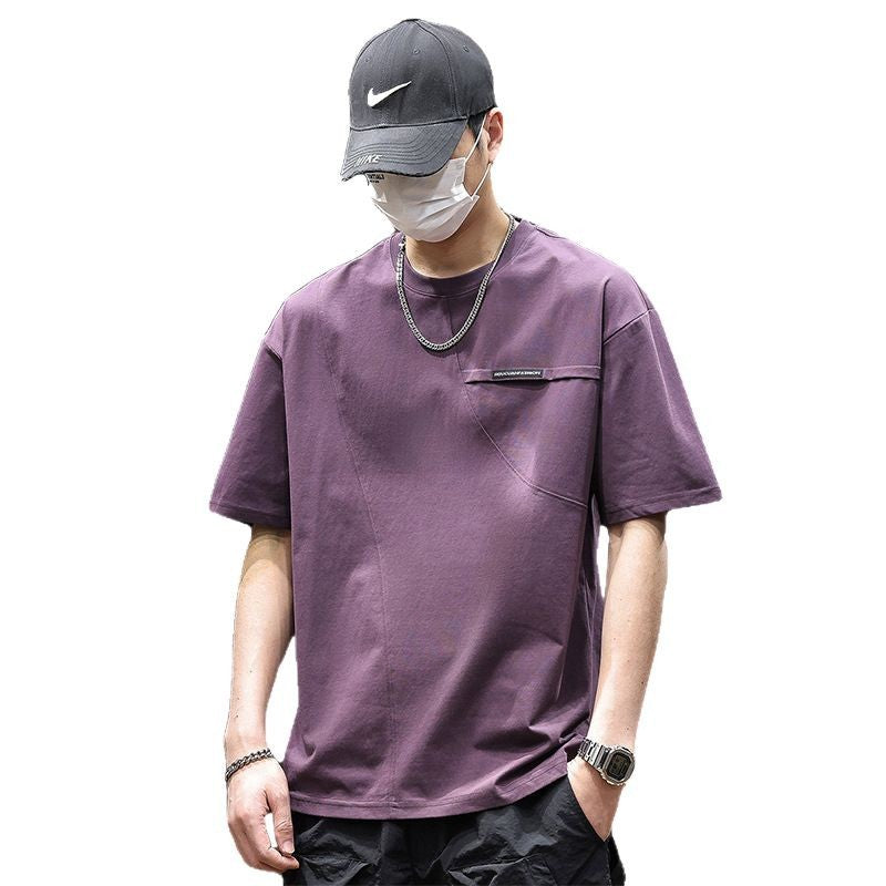 Summer Purple Short Sleeve T-shirt Men