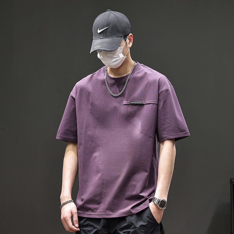 Summer Purple Short Sleeve T-shirt Men