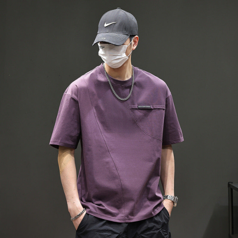 Summer Purple Short Sleeve T-shirt Men