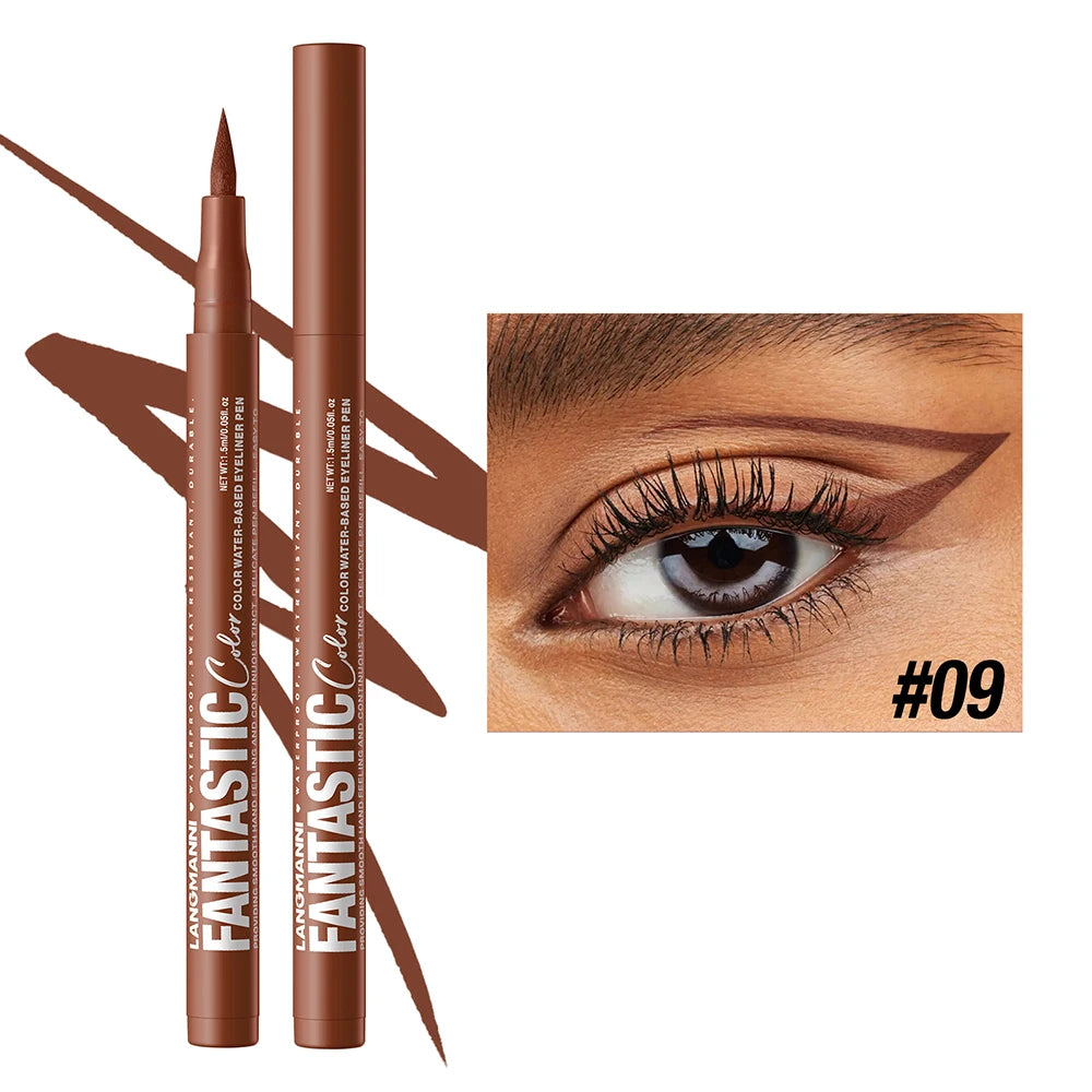 Eyeliner High Pigment Silver Pearl Shine&Matte Smoky Blue Long-Lasting Waterproof Water-Based Painting Pen Makeup