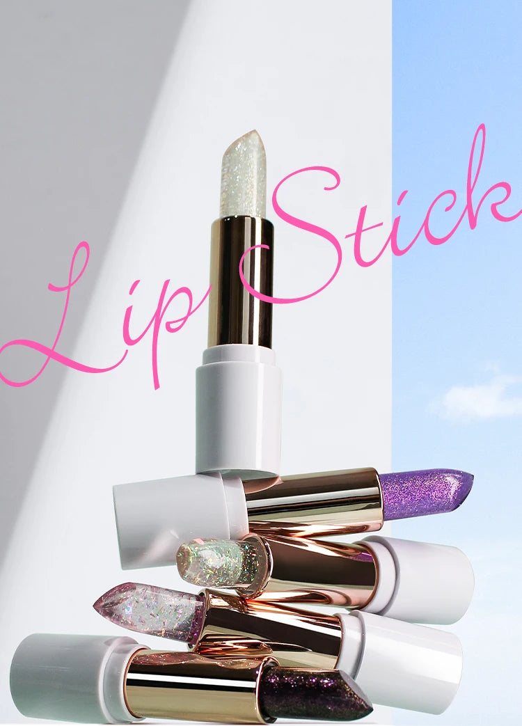Starry Sky Bullet Head Nude Lipstick Red Pen Black Tube Matte Smooth Lipstick 6 Colors Available
