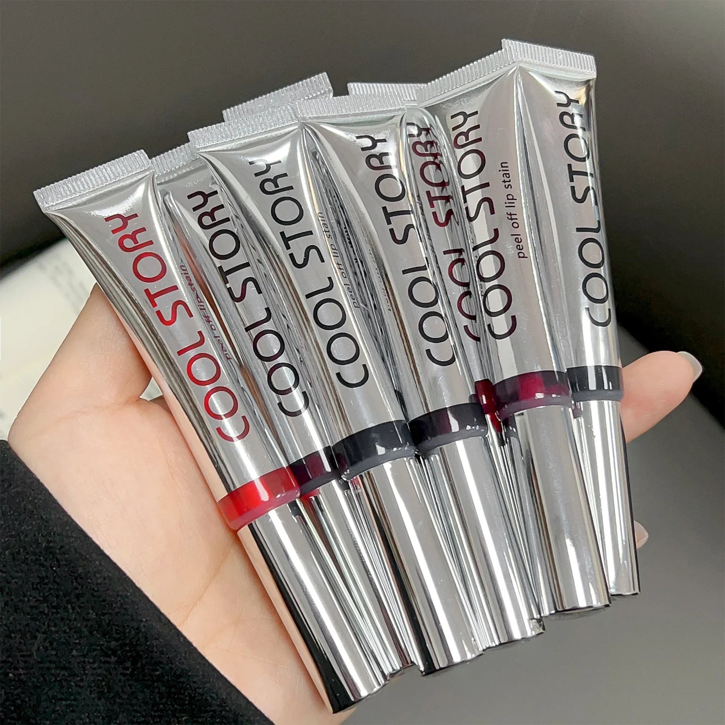 9colors Matte Peel-Off Lip Gloss Waterproof Non-Stick Cup Lips Glaze Dark Brown Lip Liner Contour Stain Tear-off Lipstick Makeup