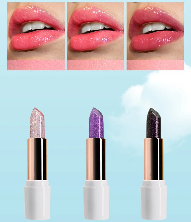 Starry Sky Bullet Head Nude Lipstick Red Pen Black Tube Matte Smooth Lipstick 6 Colors Available