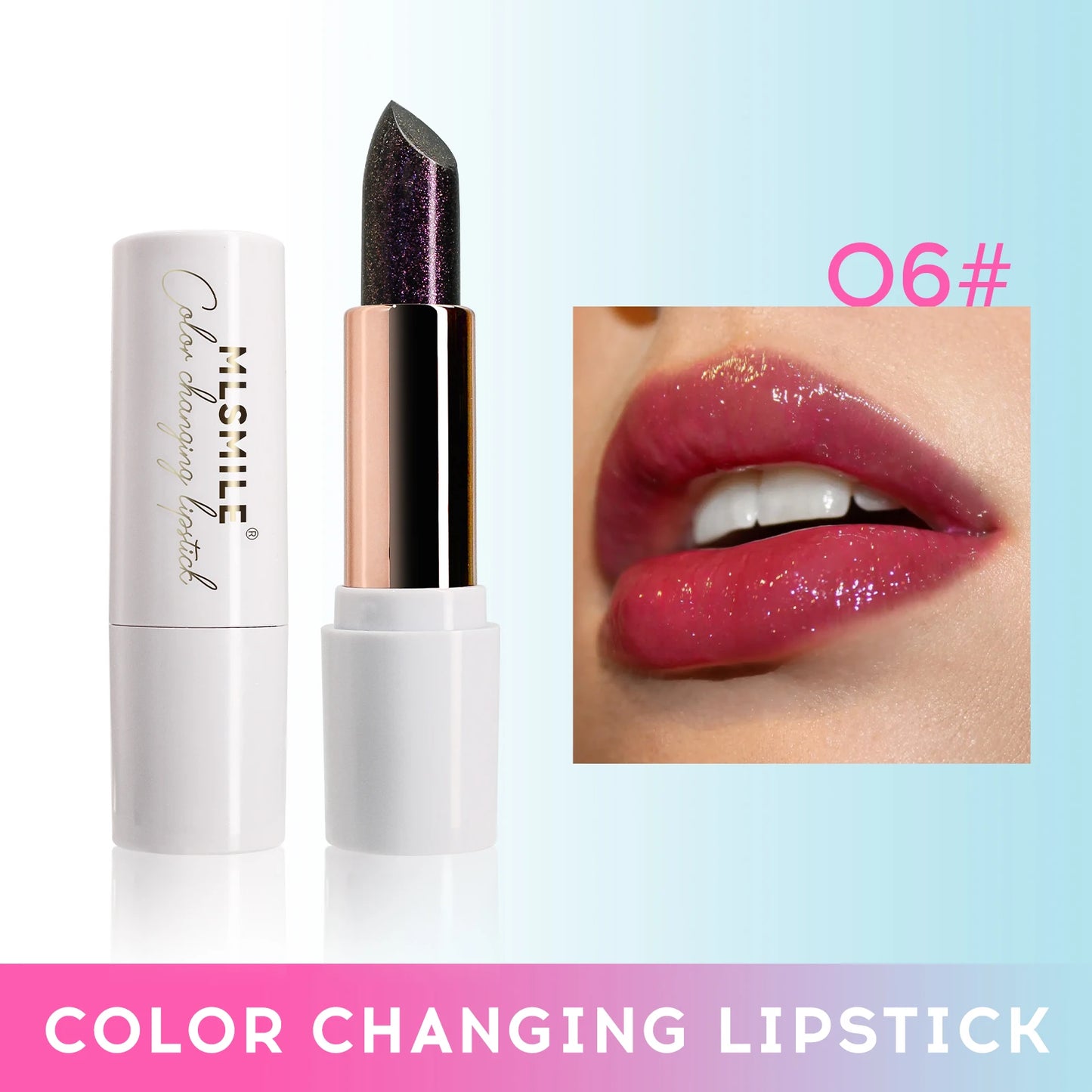 Starry Sky Bullet Head Nude Lipstick Red Pen Black Tube Matte Smooth Lipstick 6 Colors Available