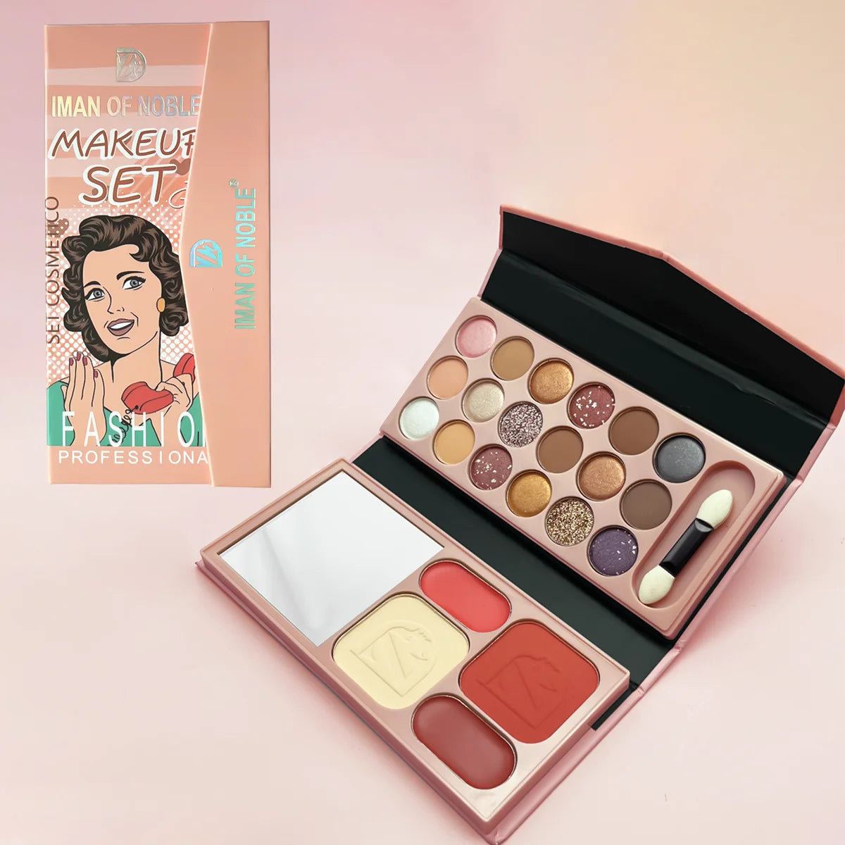 22 color pocket makeup plate complete set eye shadow powder blusher concealer lipstick mini brush makeup set gift box