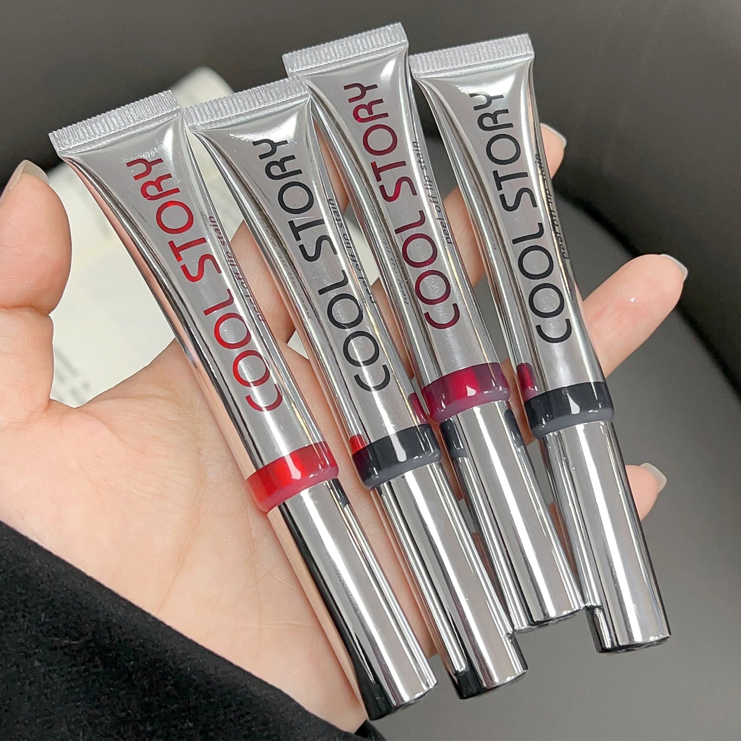 9colors Matte Peel-Off Lip Gloss Waterproof Non-Stick Cup Lips Glaze Dark Brown Lip Liner Contour Stain Tear-off Lipstick Makeup