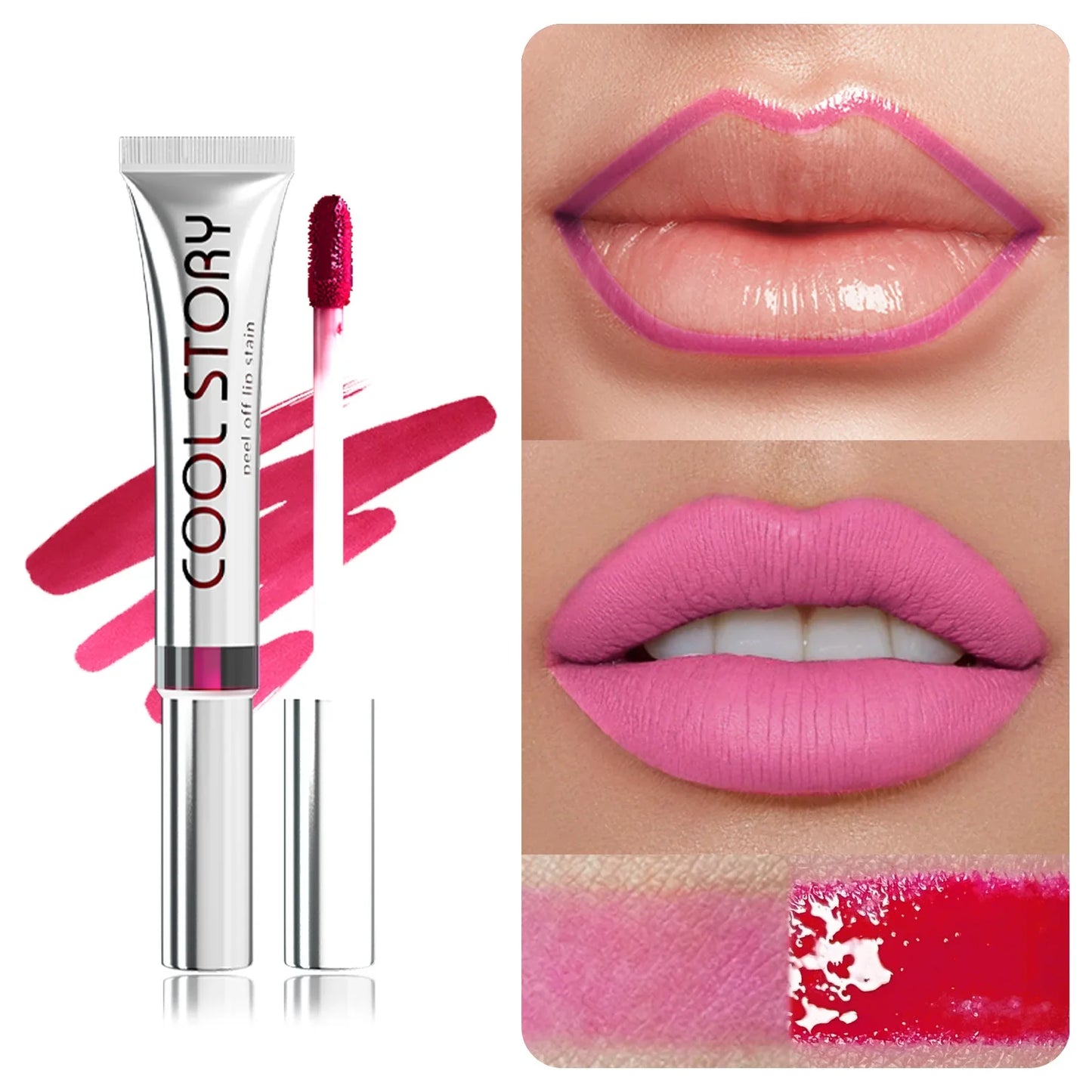 9colors Matte Peel-Off Lip Gloss Waterproof Non-Stick Cup Lips Glaze Dark Brown Lip Liner Contour Stain Tear-off Lipstick Makeup