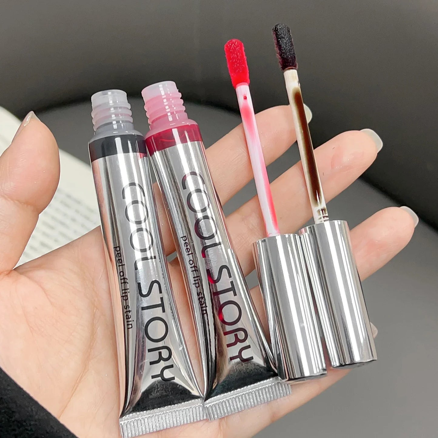 9colors Matte Peel-Off Lip Gloss Waterproof Non-Stick Cup Lips Glaze Dark Brown Lip Liner Contour Stain Tear-off Lipstick Makeup
