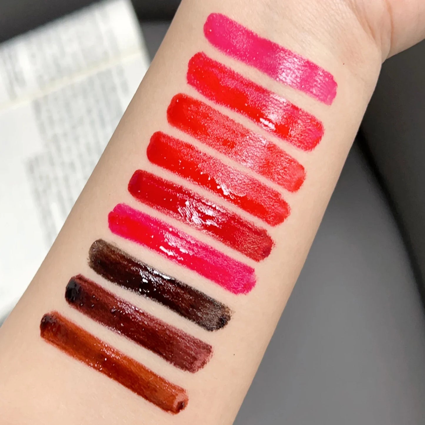 9colors Matte Peel-Off Lip Gloss Waterproof Non-Stick Cup Lips Glaze Dark Brown Lip Liner Contour Stain Tear-off Lipstick Makeup