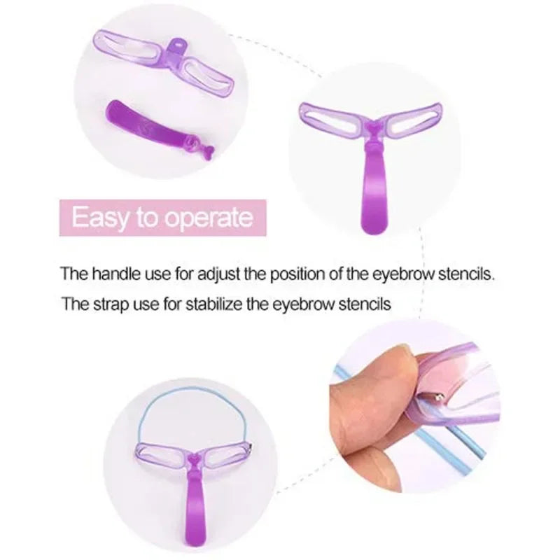8 In 1 Reusable Eyebrow Stencil Beauty Makeup Brow Stamp Template Eyebrows Shape Set Eye Brow Makeup Tools