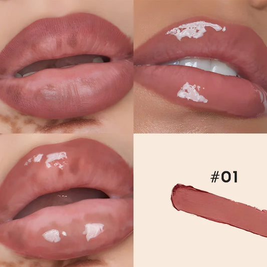 Two in one double head lipliner and transparent lip gloss, matte matte smooth lipliner, durable color locking