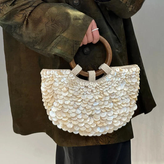 NEW Handmade Heavy Industry Bead Handbag Embroidered Rhinestone Pearl Diagonal Totes Women's Wedding Party Bag