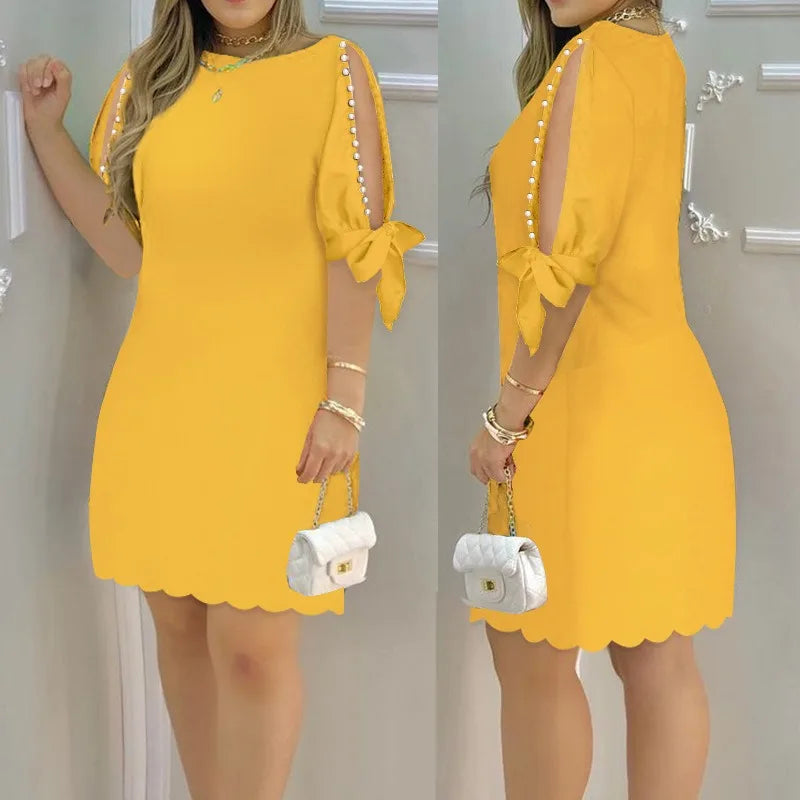 Sexy Hip High Waist Dress Women 2024 Summer Elegant Party Short Sleeve Formal Occas Dress Female Clothing Vestido Mini dresses
