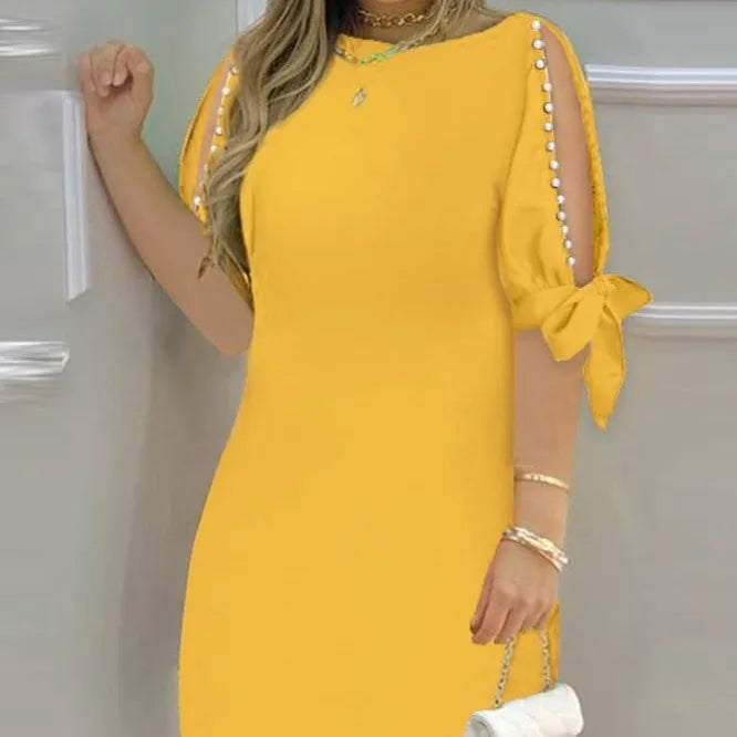 Sexy Hip High Waist Dress Women 2024 Summer Elegant Party Short Sleeve Formal Occas Dress Female Clothing Vestido Mini dresses